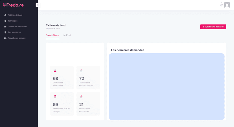 Capture d'écran du projet Application de diag Fredo - Application web de mise en relation avec les aides social