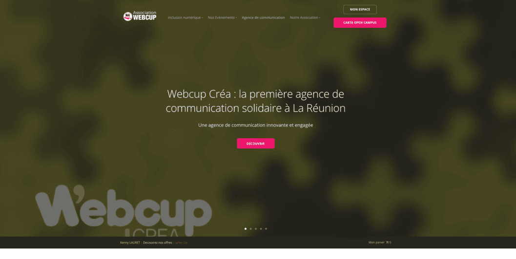 Capture d'écran du projet Webcup.fr - Site internet pour l'association Webcup, e-commerce personalisé